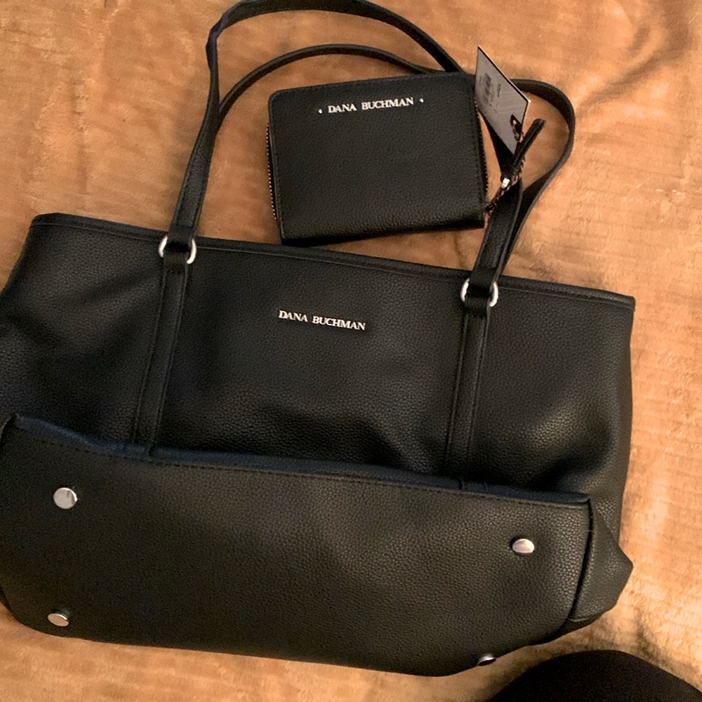 Black Dana Buchanan bag with wallet